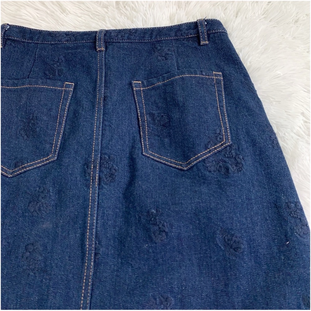 Jason Wu Blue front slit embroidered denim maxi skirt - Picture 8 of 10